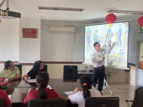 Buổi huấn luyện Vệ Sinh - An Toàn Lao Động cho toàn thể nhân viên Bệnh viện Đa Khoa Sài Gòn Bình Dương.